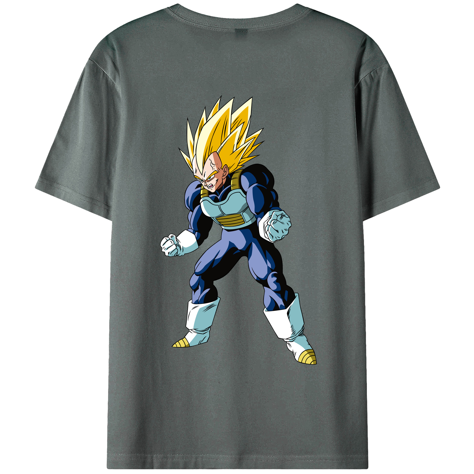 （画像用） ドラゴンボール ベジータ四世（Bejīta Yonsei）DRAGON BALL Vegeta IV 綿100％ メンズ半袖Tシャツ（バックプリント） 通気性